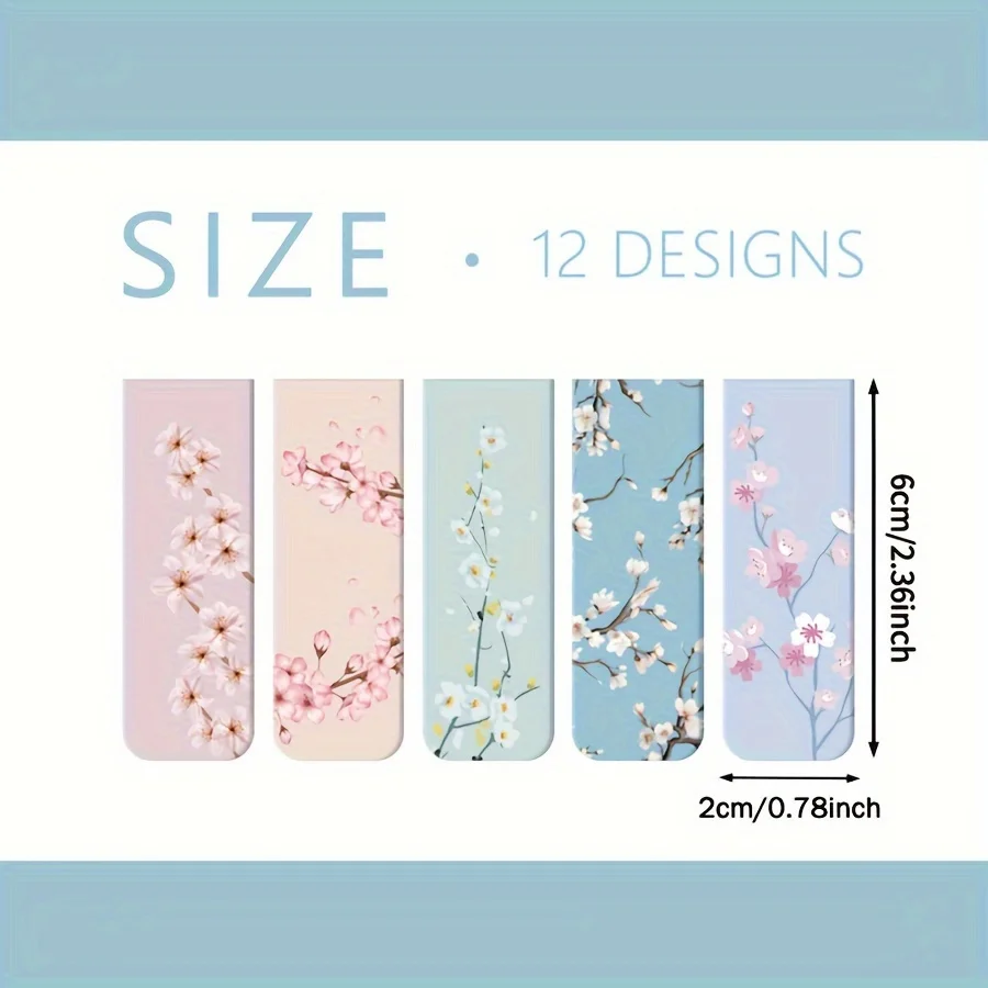 12pcs Magnetic Bookmarks For Women Flower Planner Magnetic Bookmark Assorted Book Magnets Page Markers Clip Magnetic Bookmarks - Image 5