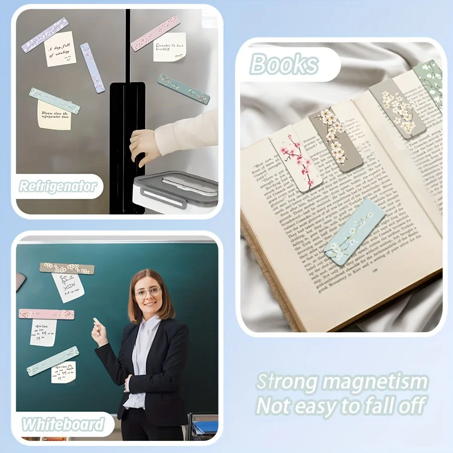 12pcs Magnetic Bookmarks For Women Flower Planner Magnetic Bookmark Assorted Book Magnets Page Markers Clip Magnetic Bookmarks - Image 2