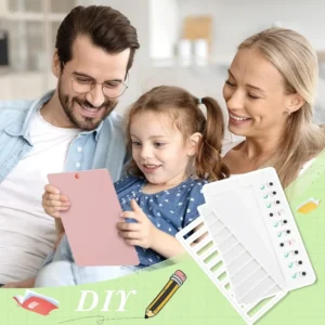 1 pcs Kids Chore Chart with 5 pcs Blank Card,Plastic Checklist Board with Detachable Cardstock to Do List for Routine Planning
