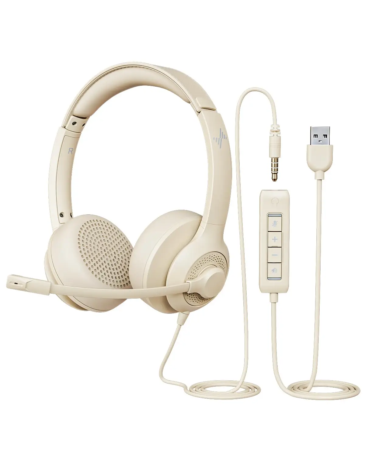 USB Headset with Mic for PC On-Ear Computer Laptop Headphones with Noise Cancelling Microphone in-line Control for Home Office - Image 9