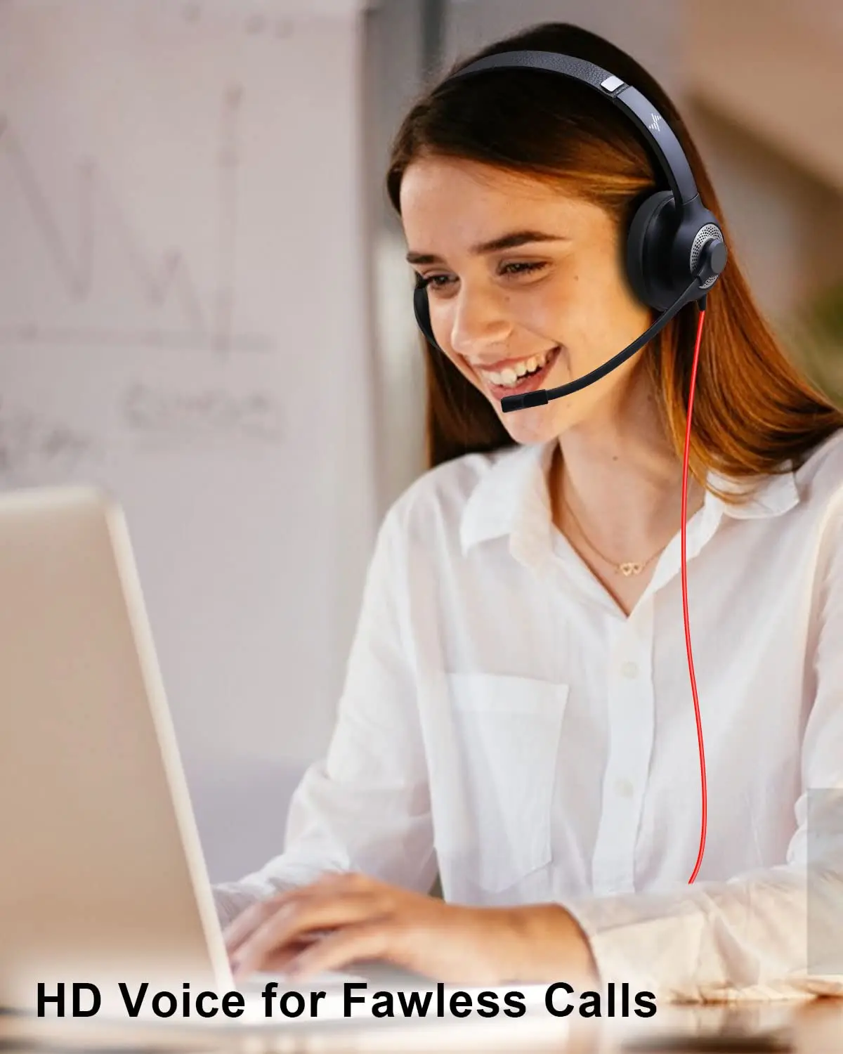 USB Headset with Mic for PC On-Ear Computer Laptop Headphones with Noise Cancelling Microphone in-line Control for Home Office - Image 6