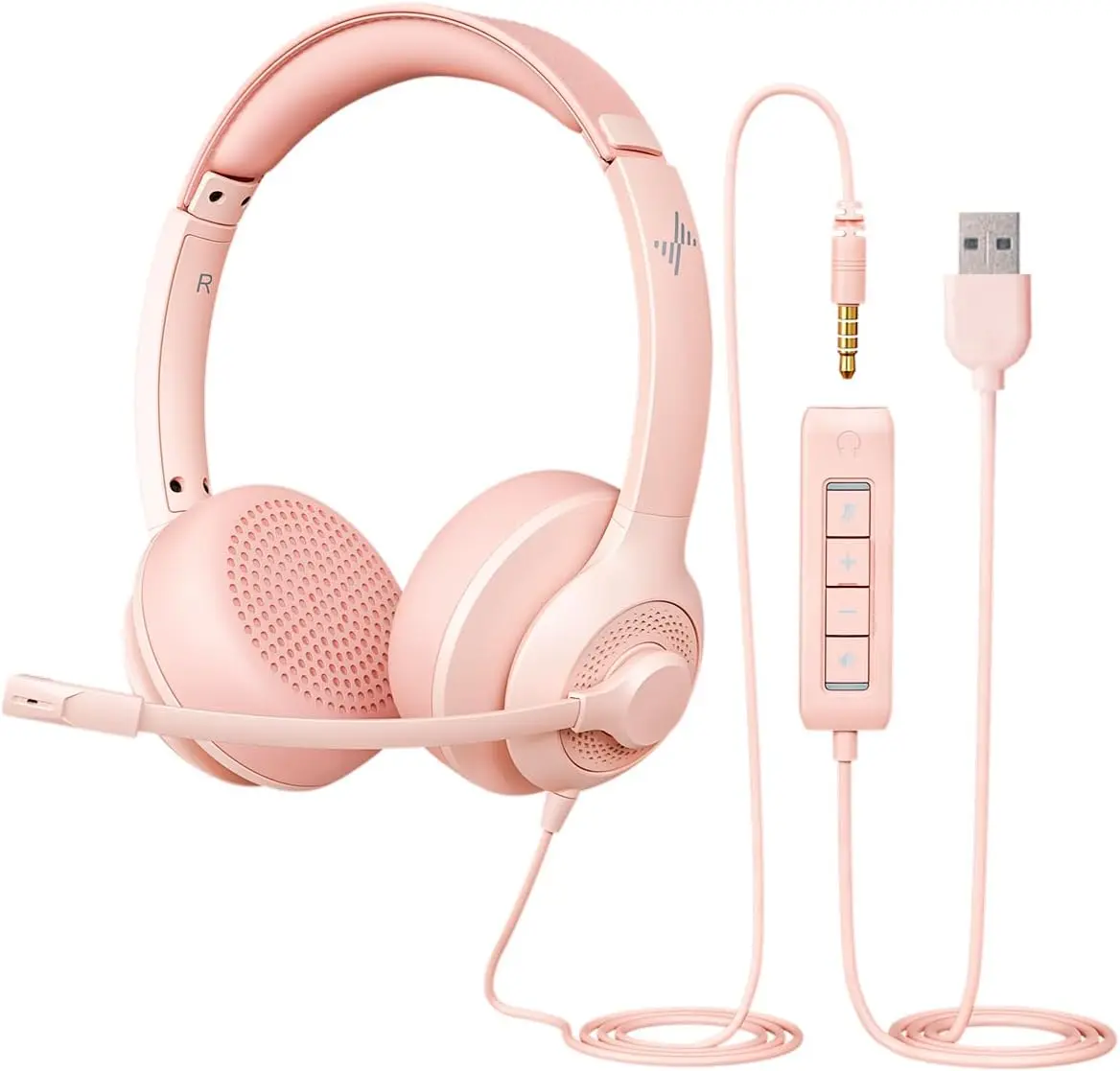 USB Headset with Mic for PC On-Ear Computer Laptop Headphones with Noise Cancelling Microphone in-line Control for Home Office - Image 8