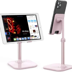 Computer Office Desk Accessories Pink Stand Essentials Fits All Mobile Phones Cell Phone Stand Adjustable Phone Holer for Desk